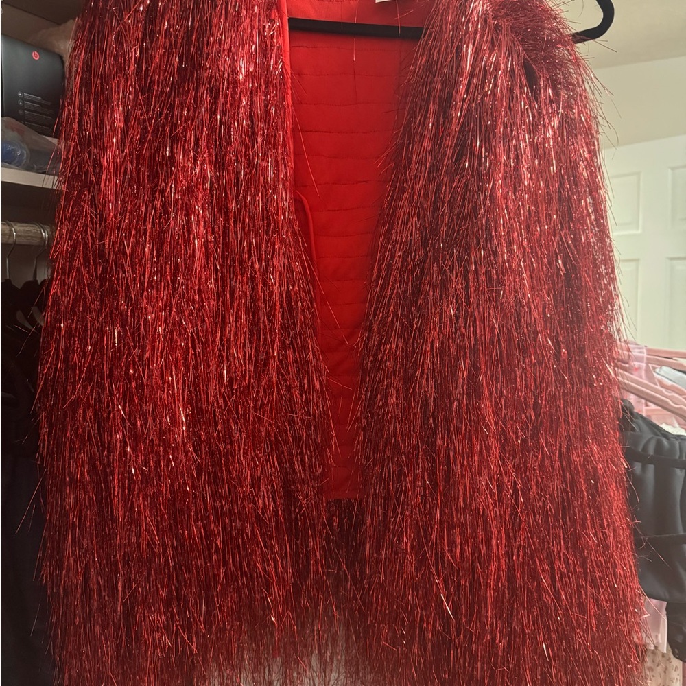 Red Taylor swift eras tour tinsel jacket